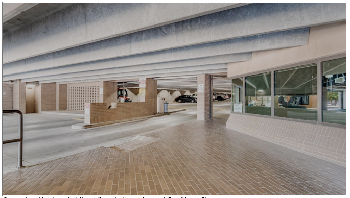 Covered parking is part of the daily arrival experience at One Maxor Plaza.